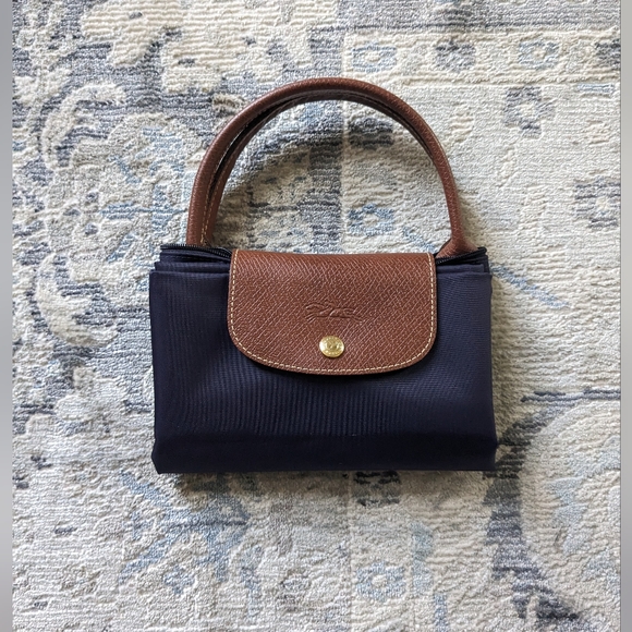 Longchamp Le Pliage type "M" modele Depose medium bilberry purple tote - Picture 2 of 9